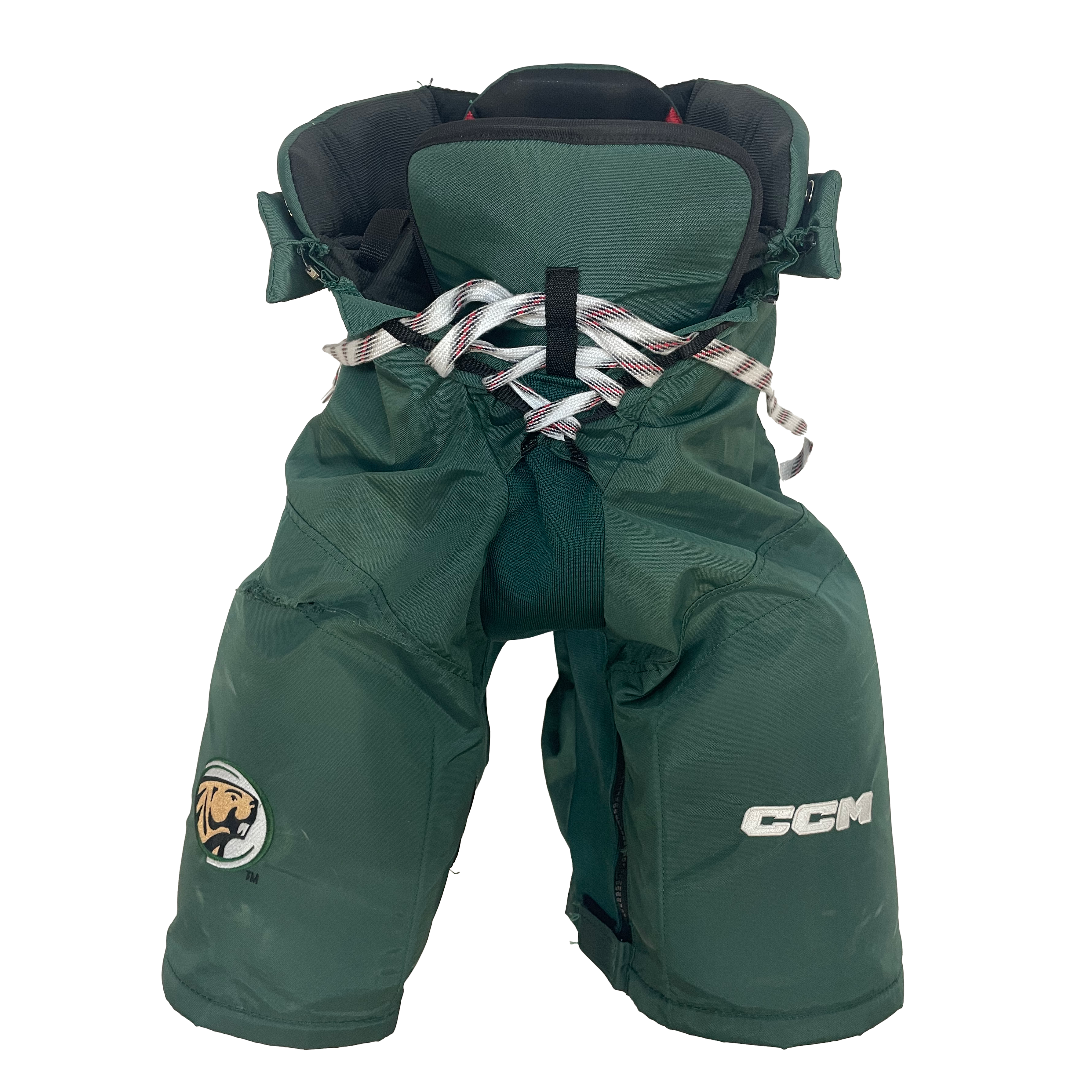 CCM HPWMP - Pantalon de hockey NCAA Pro Stock d'occasion pour femme (vert/blanc)